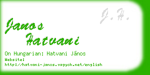 janos hatvani business card